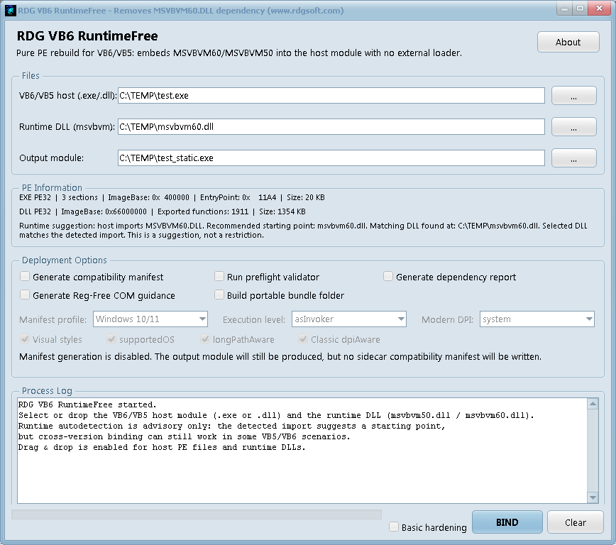 RDG VB6 RuntimeFree screenshot