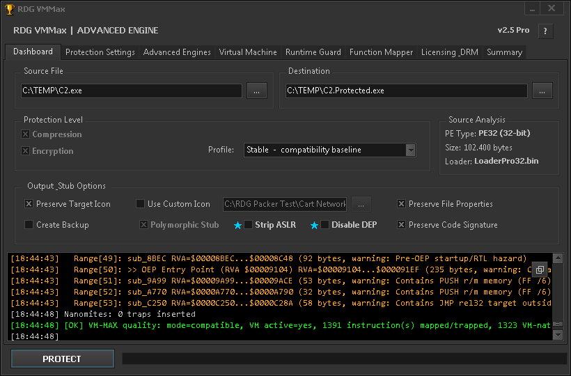 RDG VMMax screenshot